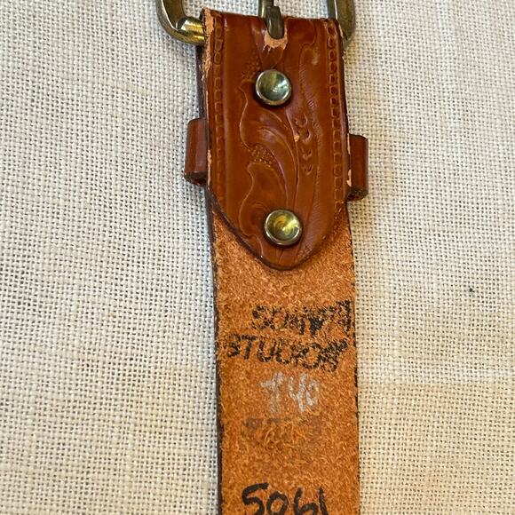 1970s Tooled Western Leather Belt main image 7